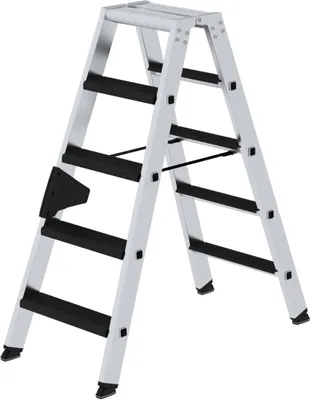 Produktbild von Stufen-Stehleiter beidseitig begehbar mit clip-step relax 2x5 Stufen