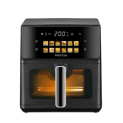 Produktbild von PRIXTON Heißluftfritteuse Cook Organics 6 L , Air Fryer 1700 W mit Doppelheizelement, LED-Touchscreen, 12 Programme, Sichtfenster, Antihaft-Korb