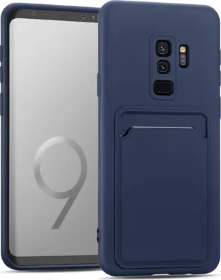 Image de Housse de protection en silicone pour Samsung Galaxy S9 Housse de protection avec porte-carte Slim Wallet Case, bleu
