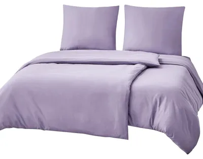 Productafbeelding van Beddengoedset, 4-delig, paars, 135x200 cm + 2x 80x80 cm, microvezel, met rits, kreukvrij