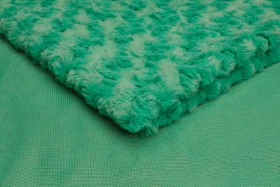 Produktbild von Minky Rosen, Plüschstrick Strukturiert Strudel, Minze 50 x 160 cm
