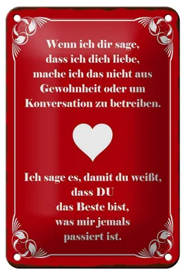 Produktbild von Blechschild Spruch 12x18cm wenn ich dass dir sage ich dich liebe