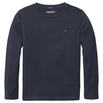 Productafbeelding van Tommy Hilfiger jongenslang袖shirt, basic model, blauw (Sky Captain), maat 8 jaar