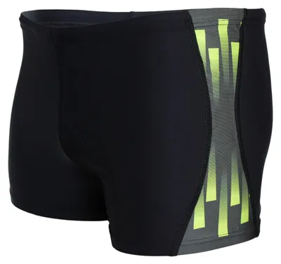 Produktbild von Aquarti Herren Badehose Kurz Sportlich Streifen, Farbe: Schwarz / Grün, Größe: 4XL