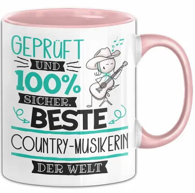 Produktbild von Beste Country-Musikerin Der Welt Tasse Geschenk für Eine Country-Musikerin  Und Sicher Geschenkidee Geburtstag Weihnachten (Rosa)