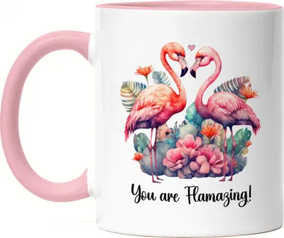 Produktbild von You Are Flamazing Tasse Rosa Valentinstag Freundin Freund Süß Geschenkidee Paar Liebe Couple Jahrestag