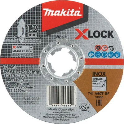 Produktbild von Makita E-00418, Schneidedisk, Flache Mitte, Edelstahl, Makita, 2,22 cm, 12,5 cm