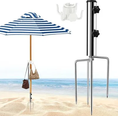 Produktbild von Famanu Parasolständer mit Erdankern für Strand, Garten und Camping