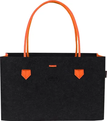 Produktbild von RAIKOU KULT Filz-Tasche Shopper in neuem Design Filzkorb Einkaufstasche  Kaminholztasche Picknick-Korb 44*18*31cm Orange/Anthrazit
