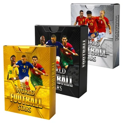 Produktbild von 3-in-1 FOOTBALL CARDS, 165 pieces: SILVER + GOLD + BLACK COLLECTOR’S CARDS