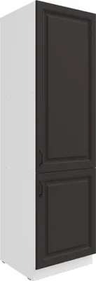 Produktbild von Küchen Hochschrank 60 cm Stilo Grau + Weiss Küchenzeile Küchenblock