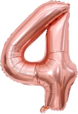 Image de Jumada's - Fête - Ballon chiffre - Ballon en aluminium - 70 cm - Rose - Chiffre 4