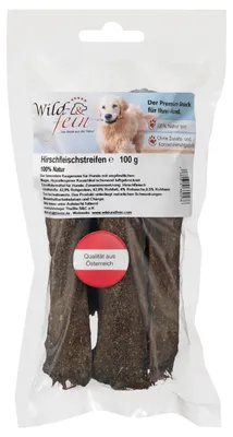 Produktbild von Wild & Fein Fleischstreifen vom Hirsch, 100 g - ein Kaugenuss für Hunde