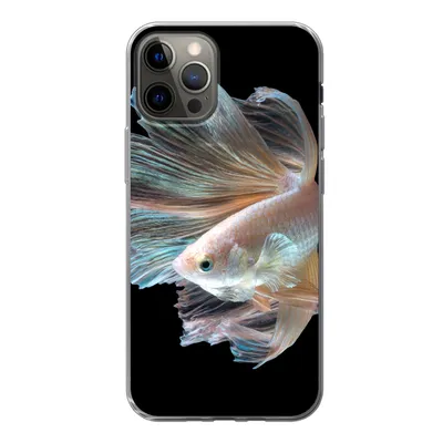 Produktbild von MuchoWow® Handyhülle Schutzhülle Hülle für iPhone 12 Pro Fisch - Schwanz - Schwarz Silikon Softcase Handy Hülle - Abdeckung