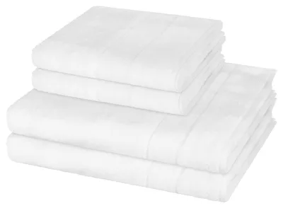 Produktbild von Cawö Noblesse 2 X Handtuch 2 X Duschtuch im Set Hochwertige Baumwolle für besten Komfort, Elegantes Design mit Veloursstreifen, Pflegeleicht und ideal für den Alltag 4er Set