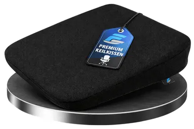 Produktbild von Ergonomisches Keilkissen für Stühle – Sitzkissen für Bürostühle und Autos – orthopädisches Keilkissen bei Rückenschmerzen – Sitzerhöhung für Erwachsene – Komfort für Büro und Homeoffice – schwarz