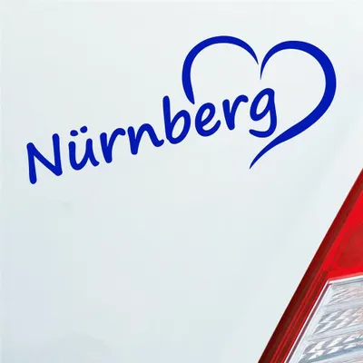 Produktbild von Auto Aufkleber Nürnberg Herz Stadt City Liebe Love Heimat 19x8 cm Dunkelblau Sticker Heckscheibenaufkleber