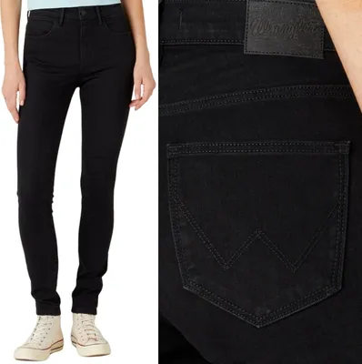 Produktbild von Wrangler HIGH SKINNY SCHWARZE DAMENJEANS W27 L30