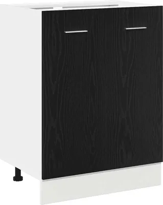Image de Meuble Bas Chêne Noir 60x46x81,5 cm Bois Contreplaqué