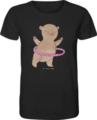 Produktbild von Mr. & Mrs. Panda Tshirt Bär Hula Hoop Größe M - Schwarz - Geschenk, Sport, Shirt, Training, T-Shirt Herren, Fitness, Fun