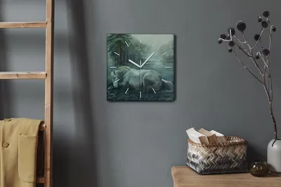 Produktbild von Coloray Hodiny Unikátní 30x30 cm  Tiché hodiny Pro obývací pokoj a kuchyň Nástěnné hodiny Plátno Bílé ručičky hodin - Příroda lesního koně