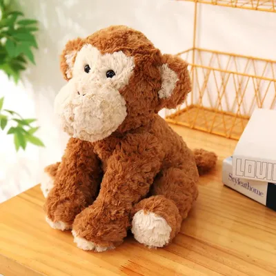 Produktbild von Plüschtier Kuscheltier Waldtier – Fuchs Elch Affe Schwein Elefant Schaf – Weich Flauschig Geburtstagsgeschenk Kinder - Modell: Affe