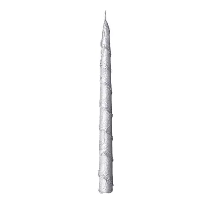 Obrázok produktu pre SVIEČKA KÓNICKÁ plastická 2,2x29cm STRIEBORNÁ