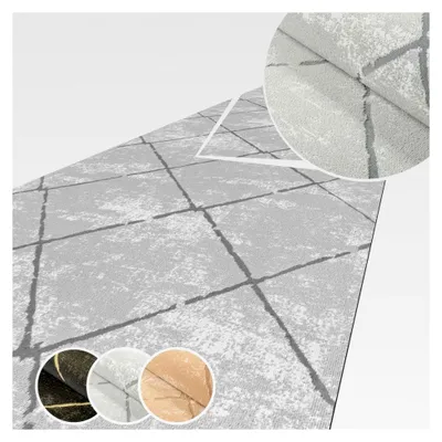 Produktbild von Teppichläufer Küchenteppich rutschfest anpassbar Weich Velours Grau 120x50cm