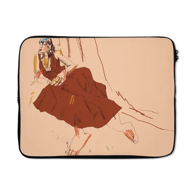 Produktbild von MuchoWow® Laptop Hülle 15 Zoll Frau - Abstrakt - Porträt - Kunst Laptoptasche - Laptoptasche - Sleeve - Rundum-Schutz