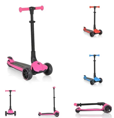 Produktbild von Byox Kinderroller Bolt 3 Räder, höhenverstellbar, klappbar, PolyurethanRäder, ABEC-9 rosa