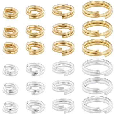 160 Splitringe 4/5/6/8 mm Gold & Silber vergoldet