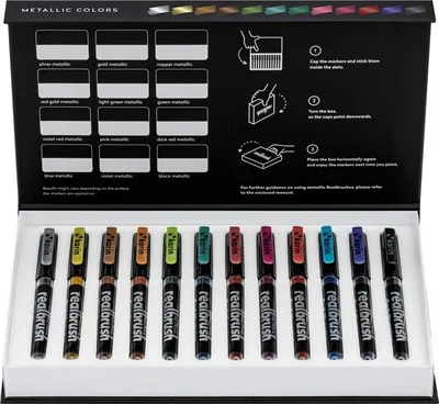 Immagine prodotto di Pennarelli acrilici KARIN RealBrush Metallic, 12 pezzi
