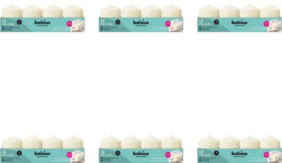 Obrázek produktu pro Bolsius - Svíčka ve tvaru sloupku - 80/58 - 12 kusů v balení - slonová kost - výhodné balení - 72 kusů - 6 balení