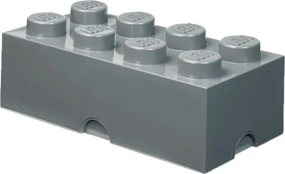 Produktbild von LEGO Aufbewahrungsstein Stapelbox mit Deckel 8 Noppen - Dunkel Grau