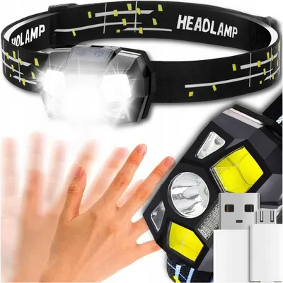 Obrázok produktu pre LED čelovka 1200 lm so senzorom pohybu, USB, IPX4 a červeným svetlom