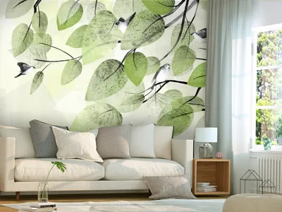 Produktbild von Vlies Fototapete Vogel am Ast 400x280 cm Tapeten Wandtapete XXL Baum Ast Blätter Natur b-A-0908-a-b