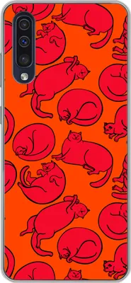Produktbild von MuchoWow® Handyhülle Schutzhülle Hülle für Telefoonhoesje Samsung Galaxy A30s Muster - Katze - Orange - Jungen - Mädchen - Kinder - Kind Silikon Softcase Handy Hülle - Karteninhaber