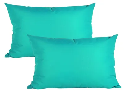 Produktbild von JACK 2er Set 40x60cm Outdoor Kissenhülle Kissenbezug Wasserfest Sitzkissen Lounge Kissen Garten Stuhl Lotus Effekt, Farbe:Türkis
