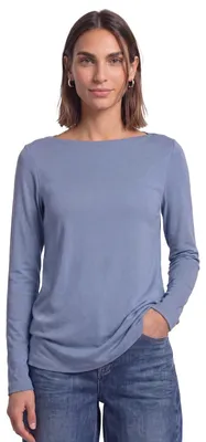 Productafbeelding van Street One basic shirt met bateau halslijn, kleur: Northern Blue, maat: 46