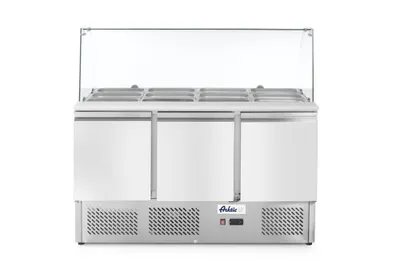 Produktbild von HENDI Kühltisch dreitürig Glasdisplay 380L