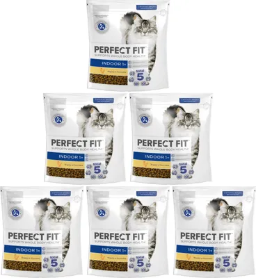Produktbild von Perfect Fit Indoor 1+ - Trockenvollnahrung für ausgewachsene Katzen mit viel Huhn 6 x 750g
