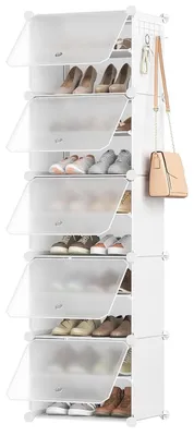 Produktbild von TRANKIELO® - Schuhregal mit 10 Ebenen - Schmaler Schuhorganizer - Robustes Design - Einfache Montage - Multifunktional