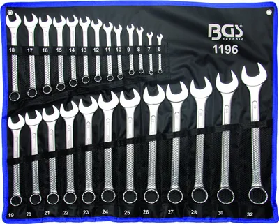 Produktbild von BGS 1196 Maulringschlüssel-Satz, 6-32 mm, DIN 3113A, 25-tlg.