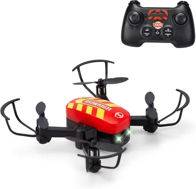 Productafbeelding van RC Brandweerdrone - Speelgoed Drone - Vliegen en Tricks - 2.4 Ghz Frequentie - 12 cm - Rood