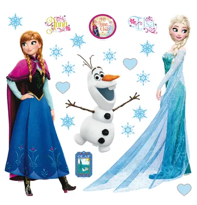 Immagine prodotto di Tatuaggio da parete Disney La Regina dei Ghiacci Anna & Elsa Blu e Viola - 600224 - 30 x 30 cm