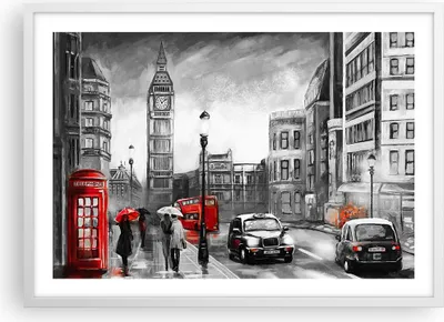 Produktbild von Gerahmtes Poster - Weißer Rahmen - London Bus - 70x50 cm - Wand Bild - Wanddeko - Wandbilder - Kunstposter - Wandposter - Bilderrahmen - Bilder - Kunstdruck - Wandbild - P2WAA70x50-3939