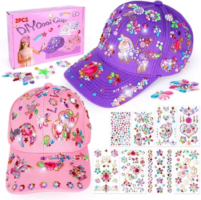 Image de 2 balles de baseball décorées de stickers en forme de diamants, pour garçons et filles, couleurs violette et rose, taille unique