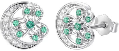 Produktbild von Ohrstecker 925 Sterling Silber Kleeblatt Hypoallergen Geschenk für Damen