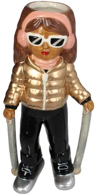 Image de Vase Lady Ski - Or - 10,5 x 9 x 22,8 cm