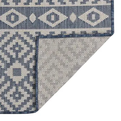 Produktbild von vidaXL Outdoor-Teppich Flachgewebe 80x150 cm Blau Gestreift